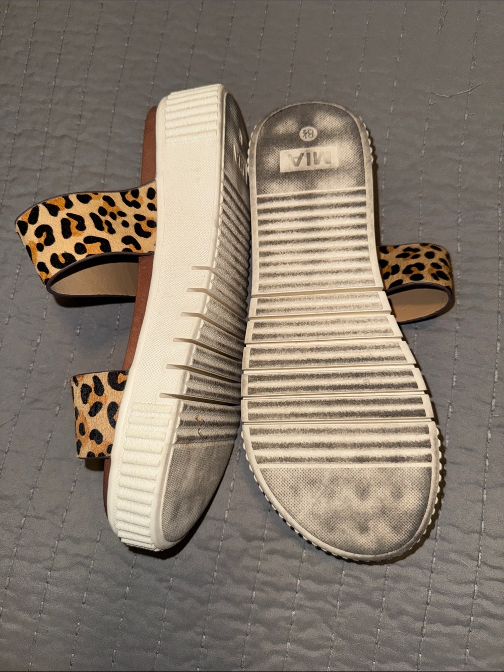 MIA Leopard-Print Double Strap Slide Sandal - Brown/Tan/Black - Picture 3 of 3